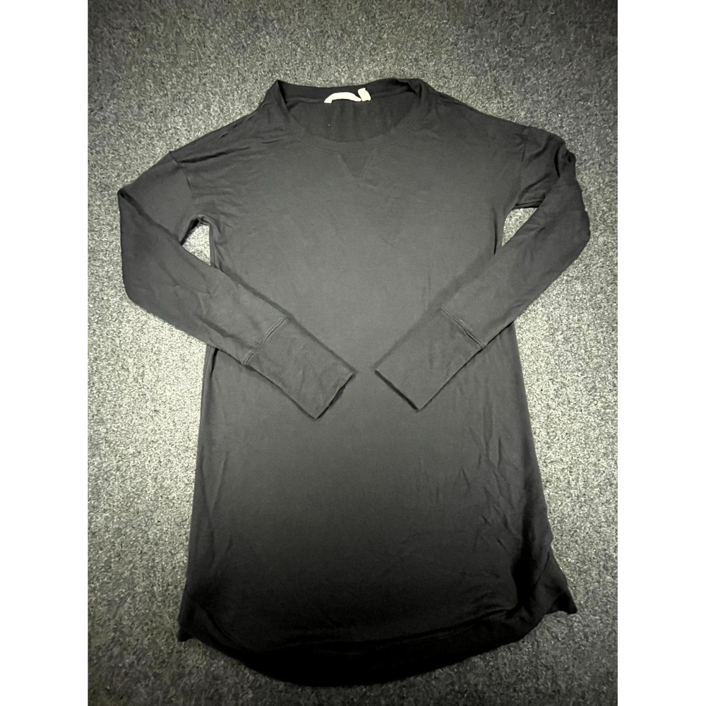 Athleta Long Sleeve Tunic Top Womens Small Black Stretch Crew Neck Athleisure
